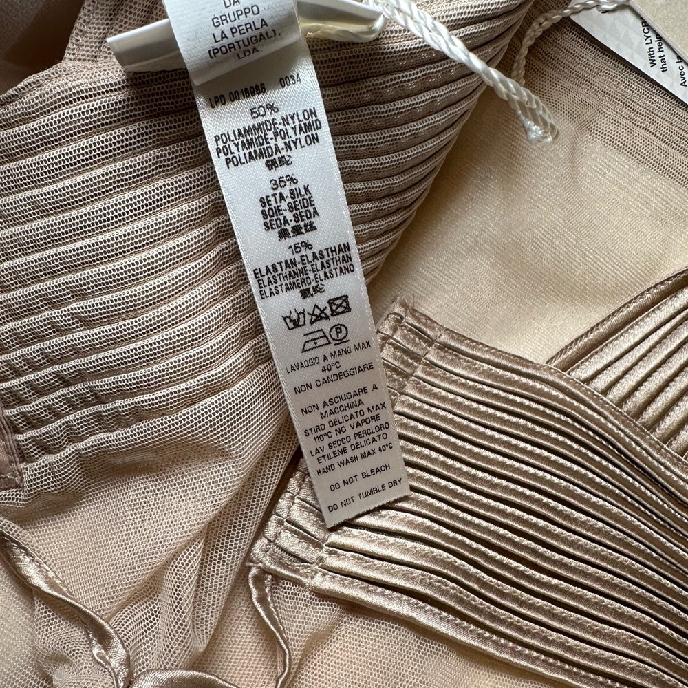 La Perla NWT Silk Blend Sheer Teddy Dress Tan - Picture 15 of 16